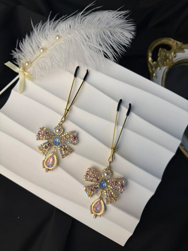 Rhinestones Star Tassels Nipple Chain No Piercing Bra Nipple Clamp Noose Rings Layered Crystal Body Jewelry for Women Sex Toys
