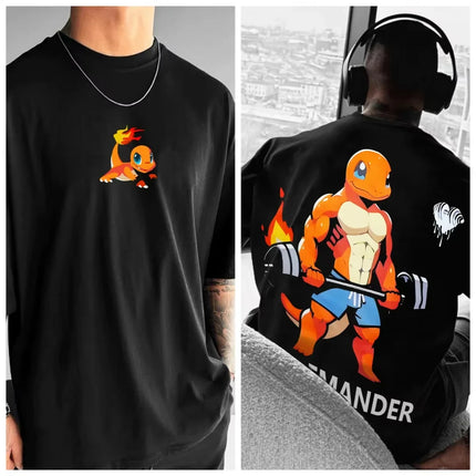 Pokémon Anime 2025 Summer Men's Harajuku T-Shirt Streetwear Cool Printed Loose Fit Casual Outdoor Short Sleeve Parent Child Top