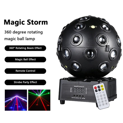 150W Magic Storm Rotating Ball Light DMX512 Sound Control Strobe Lamp Remote DJ KTV Bar Party Disco Club Stage Effect Lighting