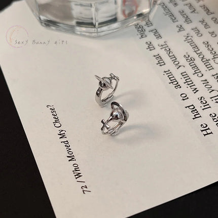 1Pair Korean Style Cross Cosmic Planet Saturn Stud Earrings Vintage Metal Earrings For Women Wedding Party Fashion Jewelry Gift