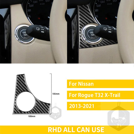 For Nissan X-Trail Rogue T32 2013-2021 Accessories Carbon Fiber Interior Car Door Instrument Cupholder Trim Sticker