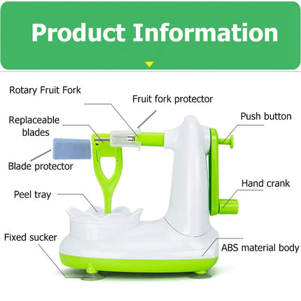 Hand-cranked Multifunction Fruit Peeler With Fruit Slicer Corer Cutter and Blades Apple Pear Kitchen Home Manual Peeler Machine