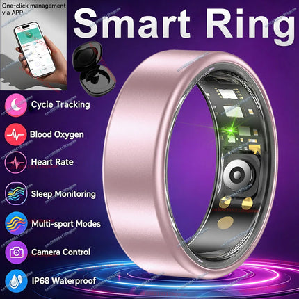 R10 Smart Ring with Charging Case for Men Women, Health and Sleep Monitor, 5ATM Waterproof, Multi-sport Mode,Camera Control Ring