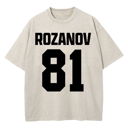 100% Cotton Vintage Washed Heated Rivalry Ilya Rozanov 81 Boston Raiders T Shirt Men Scott Hunter Shane Hollander Acid Wash Tees