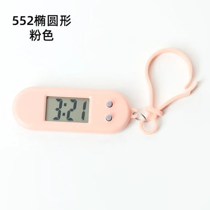 Electronic Keychain Clock Compact Mini Pocket Watch Portable Electronic Clock Digital Oval Hanging Watch For Students Daily