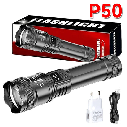 Powerful P50 Led Flashlights 2000LM Ultra Bright Tactical Light Emergency Spotlights Telescopic Zoom Light Builtin 18650 Battery
