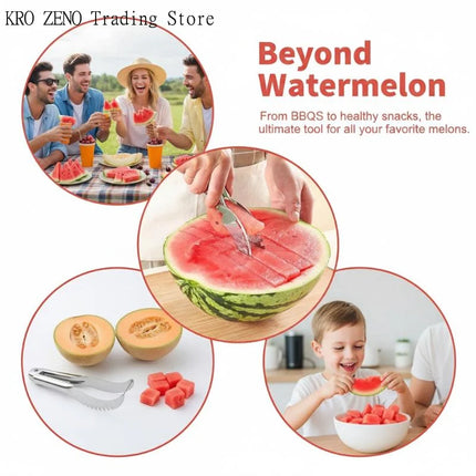 Stainless Steel Windmill Watermelon Cutter Artifact Salad Fruit Slicer Cutter Tool Watermelon Digger Kitchen Accessories Gadgets