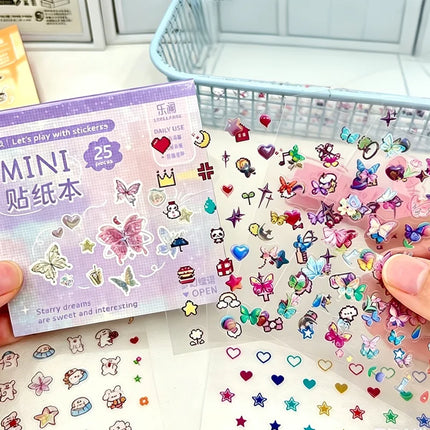 Cartoon Mini Sticker Book Tiny Pet Food Stickers Book Children Girls Nail Sticker Decor DIY Notebook Scrapbook Planner Decals