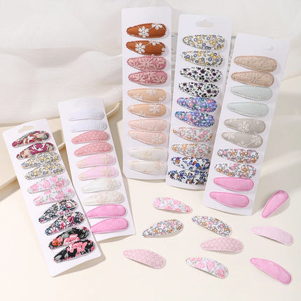 10Pcs/Set Newborn Cute Embroidery Printing BB Clip Fashion Girl Hair Clip Baby Hair Accessories Kids Accessories Headwear Gift