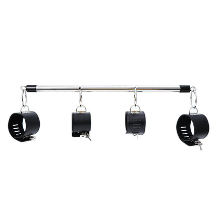 Metal Open Leg Bar Handcuffs Ankle Wrist Cuffs Restraint Shackles Bondage Set Roleplay Adult Game Sex Toys for Men Women Couples
