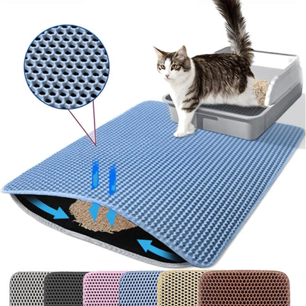 Cat Litter Mat Double Layer Pet Non Slip Big Pet Litter Box Filter MatWear Resistant Waterproof Anti-slip Cat Litter Mat