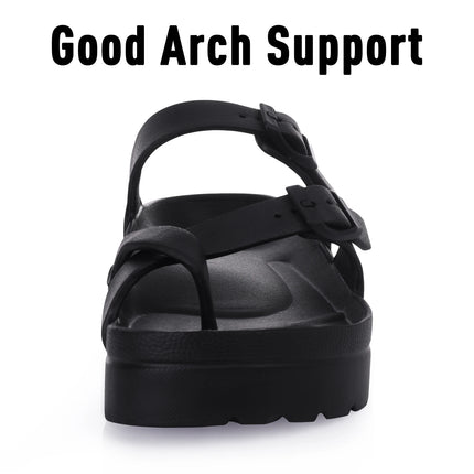 KIDMI Womens Platform Sandals with Arch Support Women Sandals Outdoor Light Beach Sandal Woman Comfort Ultra Cushion EVA Slides