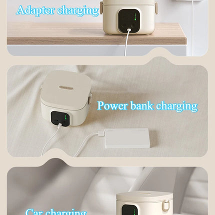 Rechargeable Heating Lunch Box Fast Heat Insulated Portable Food Warmer for Children for Camping Travel Dormitory