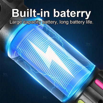 White Laser Flashlight Keychain High Power Rechargeable LED Flashlight Torch Tactical Portable Outdoor Camping Hiking Work Light