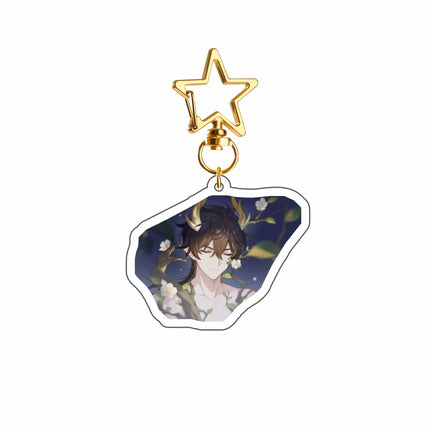 Game Honkai Star Acrylic Keychains Stand Cyrene DanHeng Evernight Cerydra Castorice Phainon Figure Pendant Car Key Chain Gifts