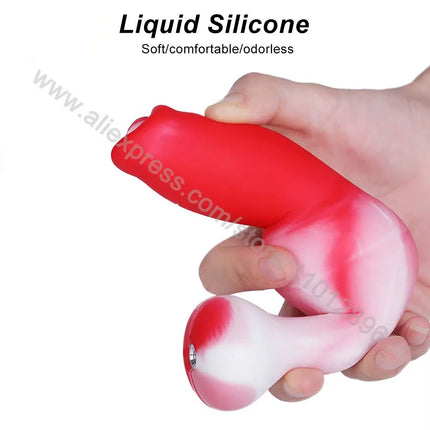 Dog Dildo With 35/65/95cm Fox Tail Silicone Butt Plug Cosplay Adult Sex Games Long Anal Plug Tail Animal Dildos for Women Penis