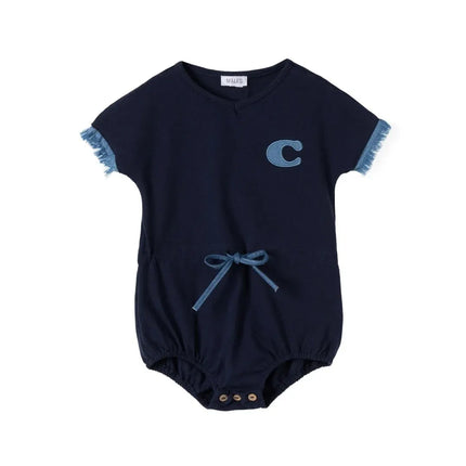 Spring Summer Designs Baby Girls Romper Short Sleeves Newborn Girl Rompers Clothing For Birthday Party With Bow 9-12m
