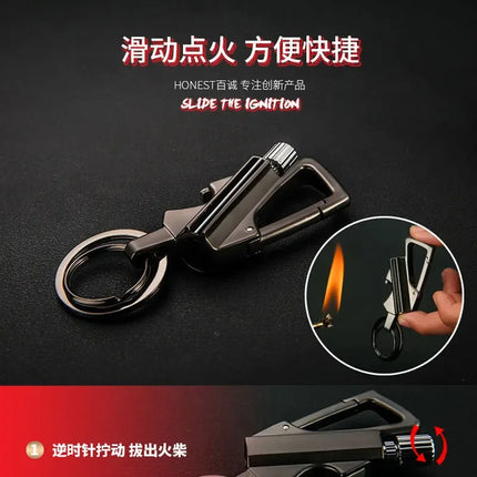 2026 New Multifunctional Match Kerosine Lighter Keychain Outdoor Waterproof Portable Igniter Smoking Accessories Gift Wholesale