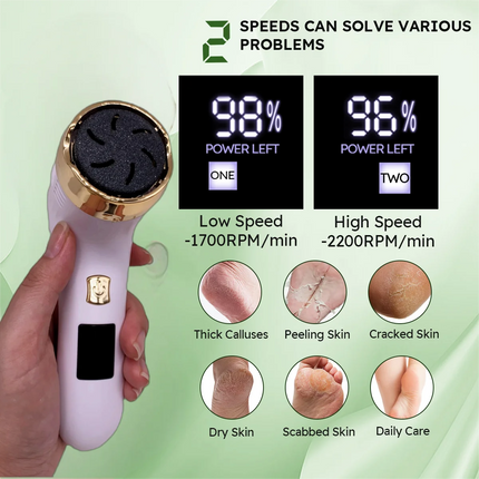 Rechargeable Foot Callus Remover Electric Pedicure Tool with Vacuum 6 Replaceable Heads USB Charging