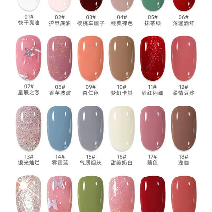 8ml Water-based Nail Polish No Baking Long Lasting Semi-permanent Quick Dry non-peelable Nail Varnish DIY Fashion Manicure