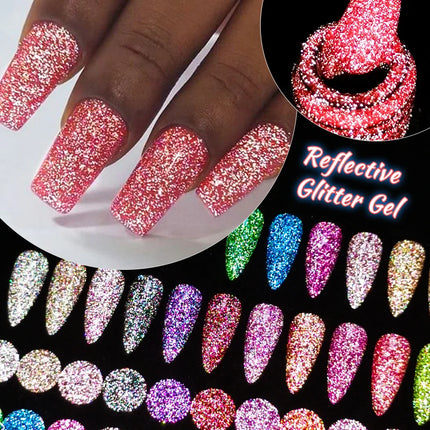 7Ml Reflective GlitterGel Nail Polish Bright Sparkling Silver Color Semi-permanent Soak Off Nail Art UV Varnish Nail Supplies