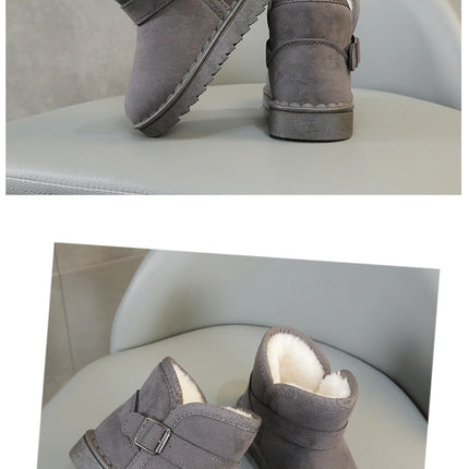 Boys Thermal Boots Kids Versatile Casual Buckle Non-slip Children Fashion Simple Non-slip Girls Snow Boots Cotton Winter Autumn