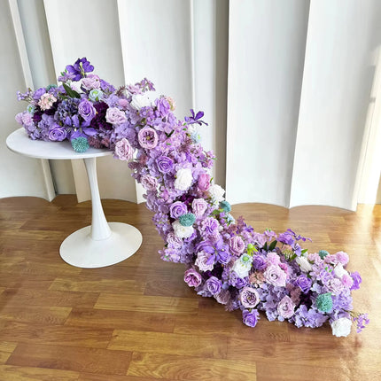 Uflower 100/200cm Flower Row Runner Artificial Flowers Table Centerpiece Wedding Decoration Flowers Backdrop Wall Arches Decor