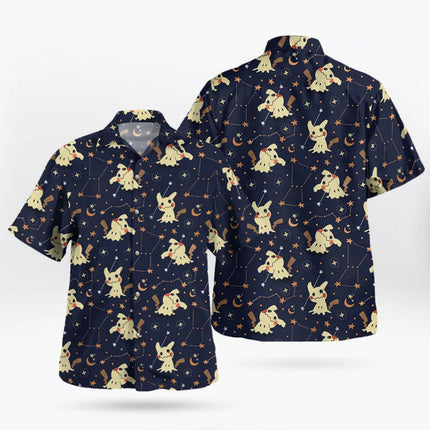 Mimikyu Night Sky Hawaiian Shirt – Pokemon Inspired Starry Aloha Style Summer Sports Men's T-Shirt Kid's Clothing Tee Y2k Woman