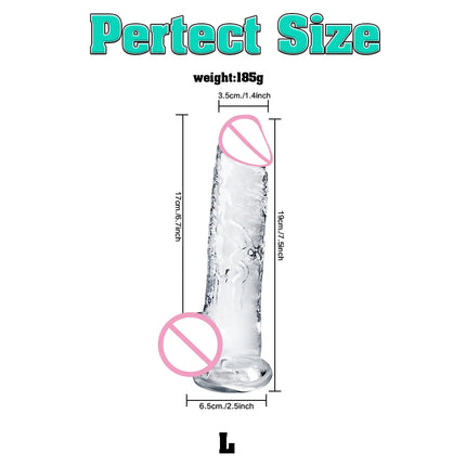 Soft Jelly Dildo Different Sizes Transparent Realistic Fake Dick Penis with Suction Cup G Spot Vagina Massage Sex Toy for Women
