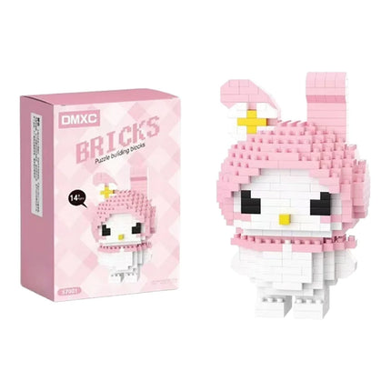 99 style SANRIO Hello Kitty Building Blocks Cartoon Figures Kuromi Bricks My Melody Children's Assembly Toys Cinnamoroll Gift