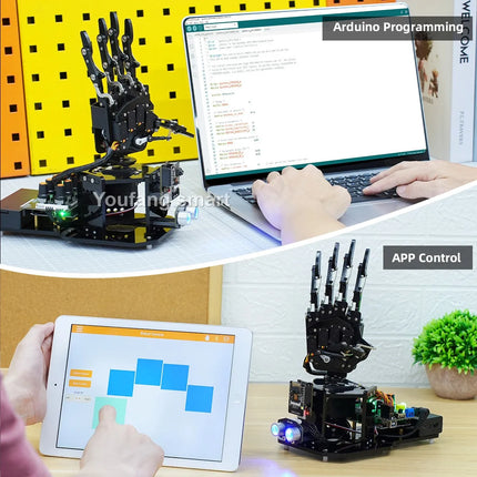Open Source Code AI Bionic Robot Hand Support Somatosensory Glove 6 Dof Robotic Fingers for Arduino Programming Robot DIY Kit