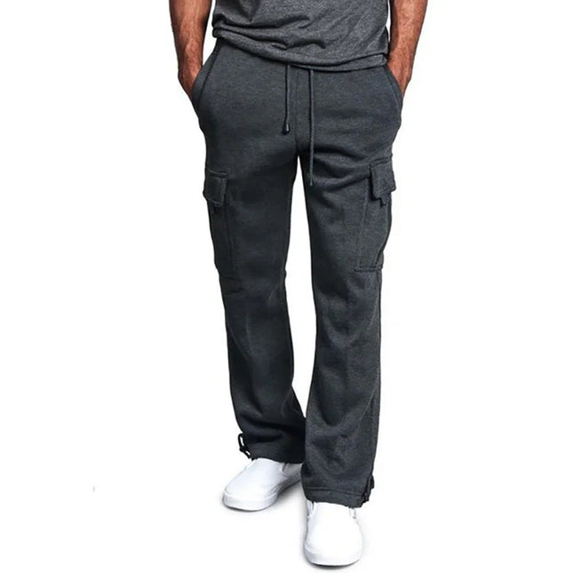 Men's  Cargo Pants Loose Drawstring Sweatpants with Pockets Sports Straight Trousers Jogging Long Pants Hip Hop Streetwear