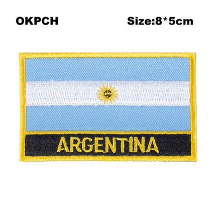 Dominican Rep. Flag Embroidery Patches Iron on Saw on Transfer patches Sewing Applications for Clothes in Home&Garden