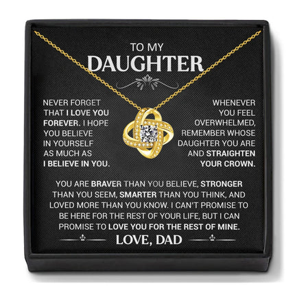 To My Daughter Necklace From Dad, Daughter Gifts From Dad ,Birthday Gifts for Daughter from Dad With Inspirational Message Card