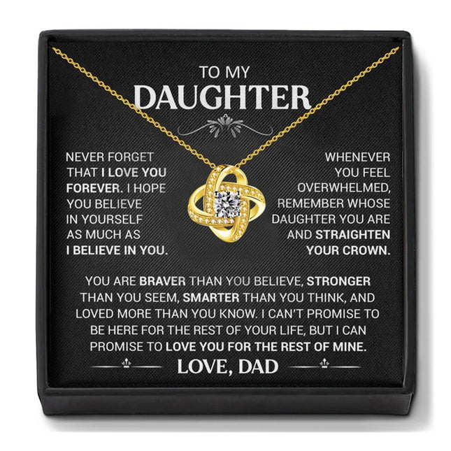 To My Daughter Necklace From Dad, Daughter Gifts From Dad ,Birthday Gifts for Daughter from Dad With Inspirational Message Card