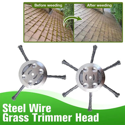 Universal Grass Trimmer Head Steel Wire Wheel Brush Disc Garden Trimmer Head Weed Weed Brush Cutter Head Lawn Mower For Garden