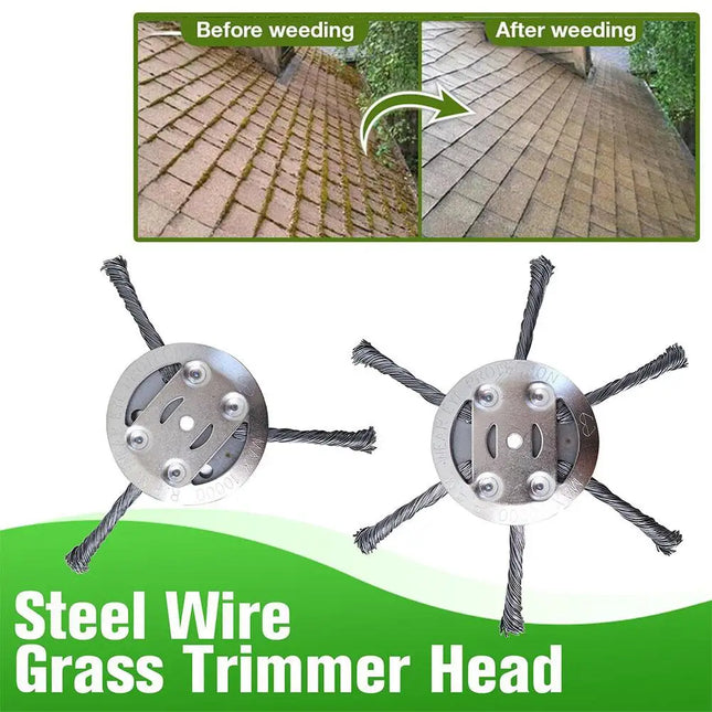 Universal Grass Trimmer Head Steel Wire Wheel Brush Disc Garden Trimmer Head Weed Weed Brush Cutter Head Lawn Mower For Garden