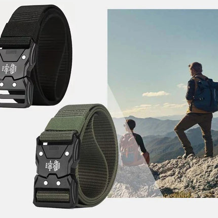 Genuine Tactical Belt Black Quick Release Outdoor Men's Belt Buckle Quick Release Elastic Belt Sport Nylon Braided Belts for Men