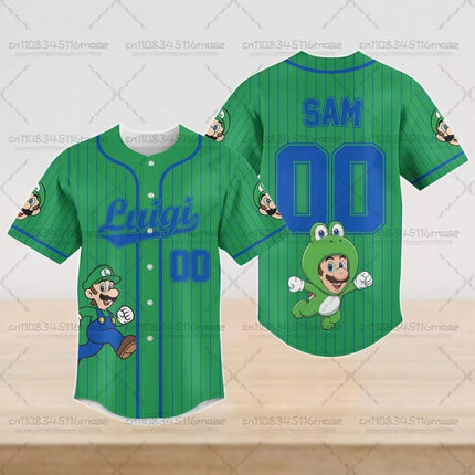 Summer Super Mario Design Pattern Printed Summer T-shirt Children's Casual Sports Short Sleeve Round Neck Loose Pullover T-shirt