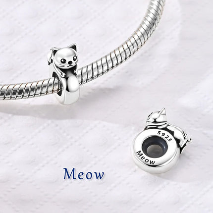 New Original 925 Silver Sterling Charms Beads Pendant Cat Dog Lion Tiger Girl Boy Charms Fit Bracelet Woman Fashion Jewelry Gift