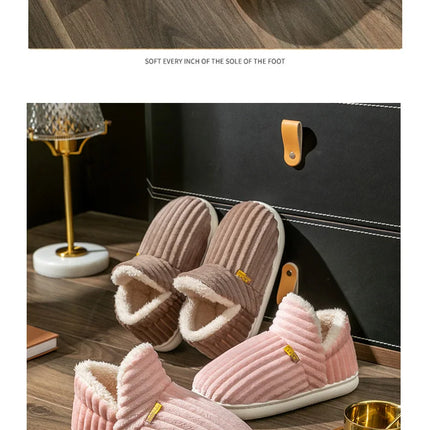 Shevalues Fashion Fur Slippers For Women Men Winter Warm ankles Cozy Furry Slides Home Indoor Soft Sole Plush Slides Cotton Shoe