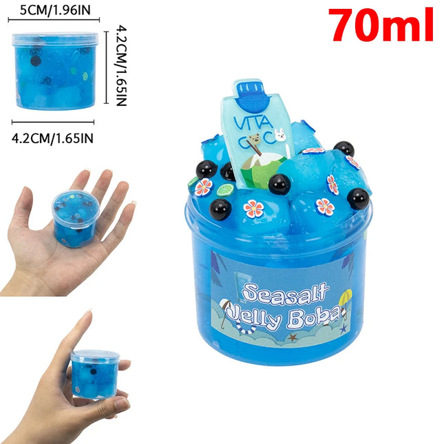 300ml Large Fruit Capacity Crunchy Crystal Slime Set Super Soft And Non-Sticky Jelly Putty Cube Slime Birthday Party Favor Gifts