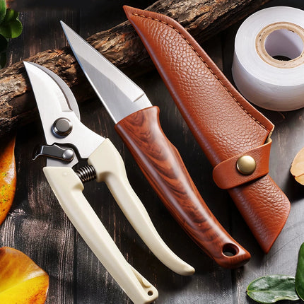 Grafting Knife Grafting Garden Tools Grafting Pruning Knife Professional Garden Fruit Tree Grafting Cutter Wooden Handle Knife