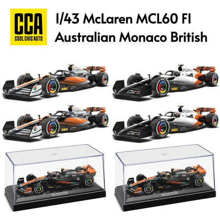 1/43 McLaren MCL60 F1 Racing Toy Car Formula 1 CCA Diecast Vehicle Miniature Free Wheels Display Collection For Children Boys