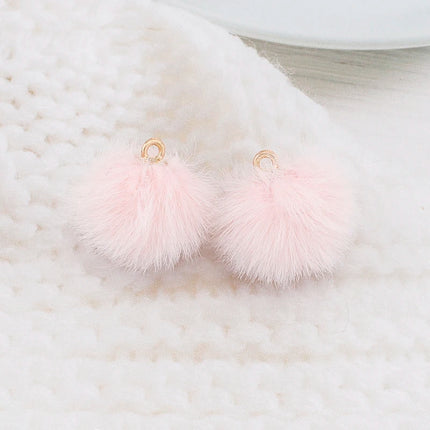 10pcs Plush Fur Covered Ball Beads Charms DIY Pompom Beads Pendant for Necklace Earring Bracelet Jewelry Making Supplies Finding