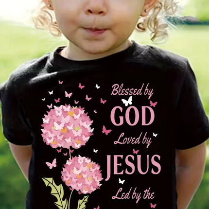 Jesus Loves Me Print Kids T-Shirt Colorful Letter Print Casual Boys Girls Short Sleeve Round Neck T-shirt Funny Tops for Children