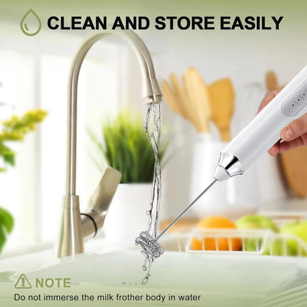 Electric double stick egg beater, milk frother, 3-speed rechargeable milk coffee mixer, handheld kitchen tool, cream frother
