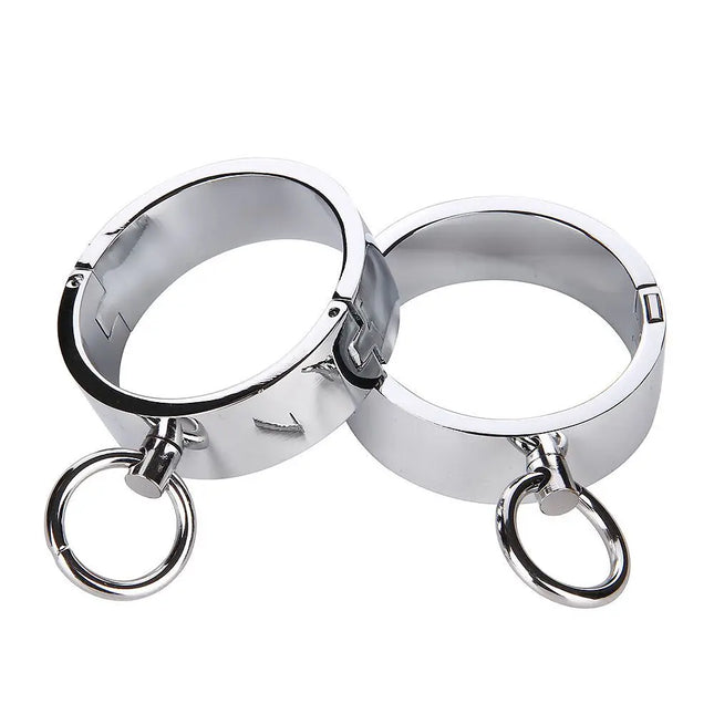 Metal Steel Circular Wrist Hand Ankle Cuffs with Detachable Connect Hook Restraints Lock Slave BDSM Shackles Adult Sex Toys