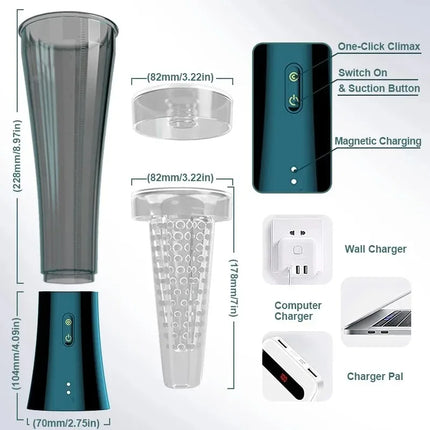 Male Masturbator Penis Pump Enlarger Transparent Visual APP Control Vibrating Vacuum Suction Glans Trainer Sex Toys for Men 18+