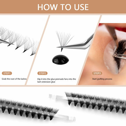 MASSCAKU Sharp Base 6D 8D 10D 12D 20D Nature Soft Faux Mink Individual Eyelashes Premade Volume Fans Lash Extension Supplies